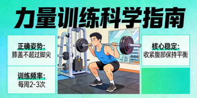 健身问答圈运动科学知识科普配图展示力量训练场景